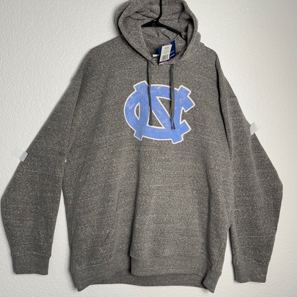 Champion NCAA North Carolina Tar Heels Baggy Hoodie Sweatshirt Football Gray 2XL